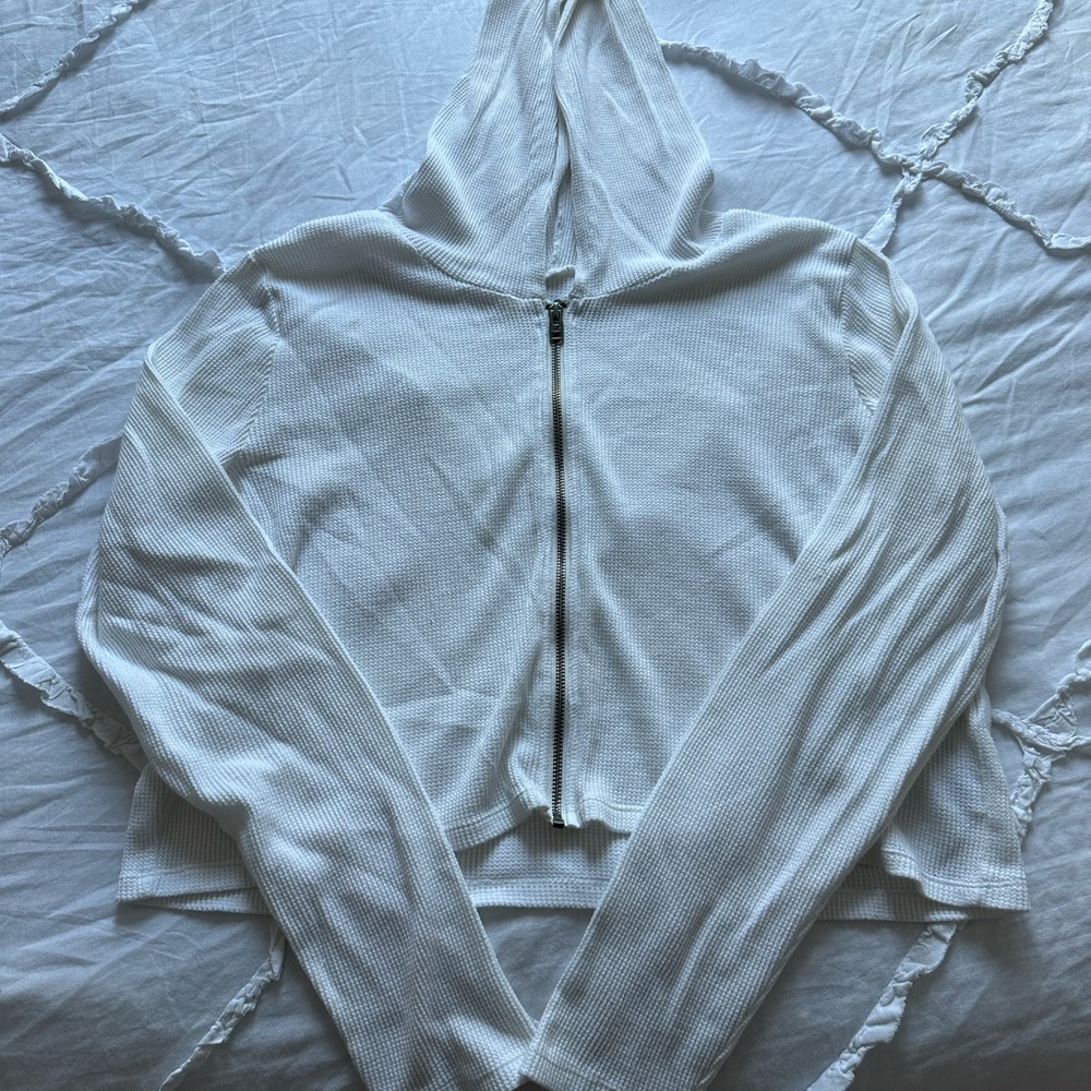 White Zip-Up Hoodie
